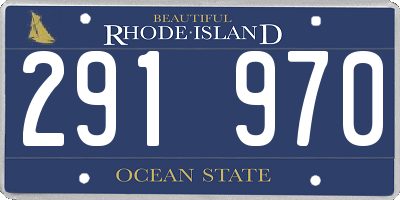 RI license plate 291970