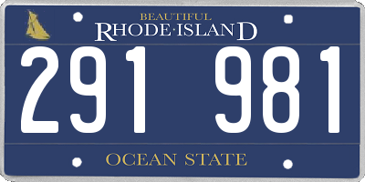RI license plate 291981