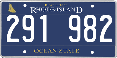 RI license plate 291982