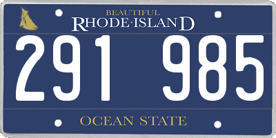 RI license plate 291985