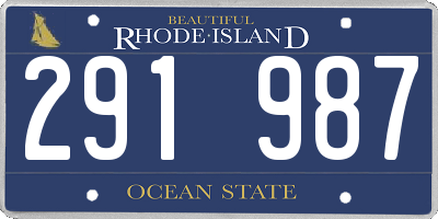 RI license plate 291987
