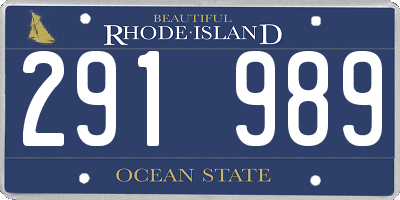 RI license plate 291989