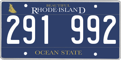 RI license plate 291992