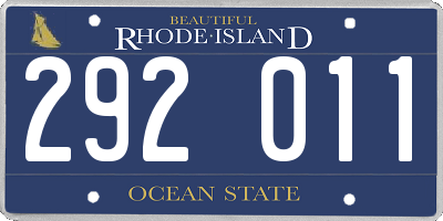 RI license plate 292011