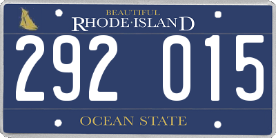 RI license plate 292015