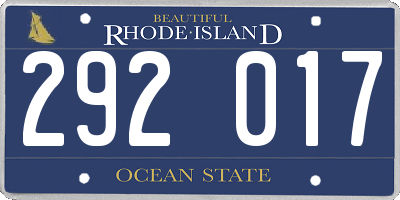 RI license plate 292017