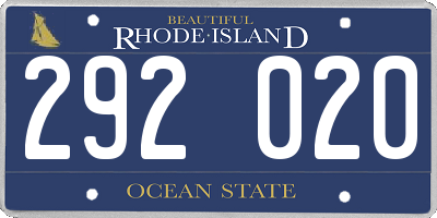 RI license plate 292020