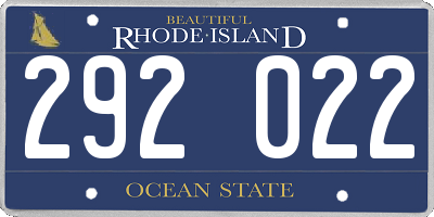 RI license plate 292022