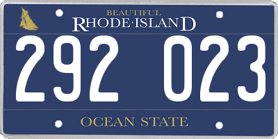 RI license plate 292023