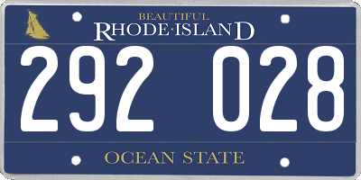 RI license plate 292028