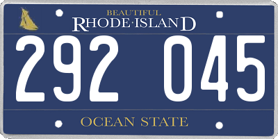 RI license plate 292045