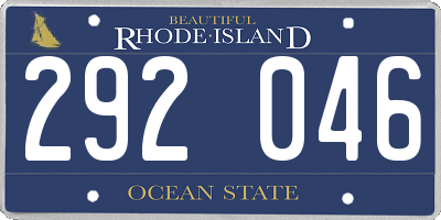 RI license plate 292046