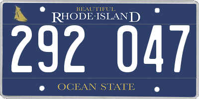 RI license plate 292047