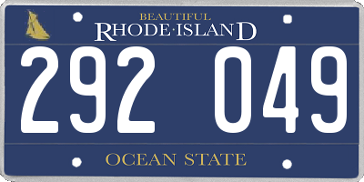 RI license plate 292049