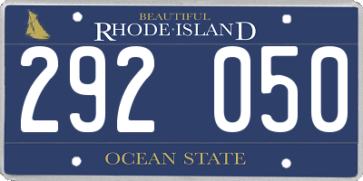 RI license plate 292050