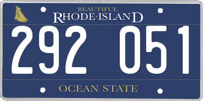 RI license plate 292051