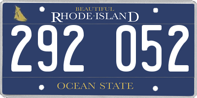 RI license plate 292052