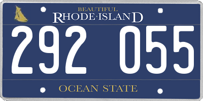 RI license plate 292055