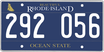 RI license plate 292056