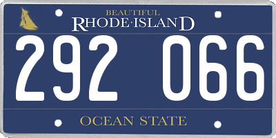 RI license plate 292066