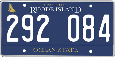 RI license plate 292084