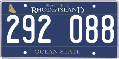 RI license plate 292088