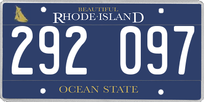RI license plate 292097
