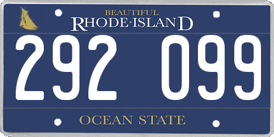 RI license plate 292099