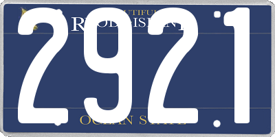 RI license plate 2921