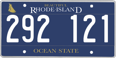 RI license plate 292121