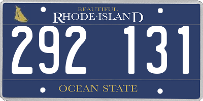 RI license plate 292131