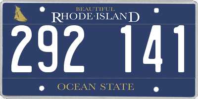 RI license plate 292141