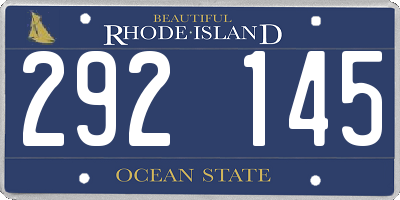 RI license plate 292145