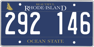 RI license plate 292146