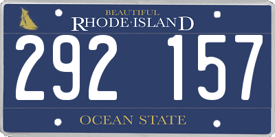 RI license plate 292157