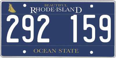 RI license plate 292159
