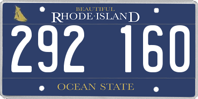 RI license plate 292160