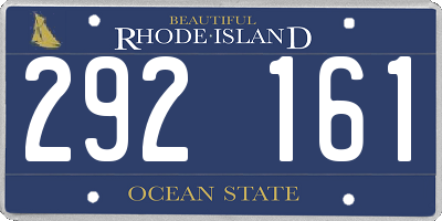 RI license plate 292161