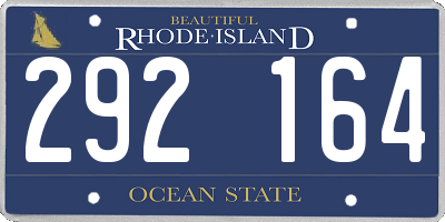 RI license plate 292164