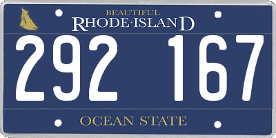RI license plate 292167