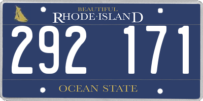 RI license plate 292171