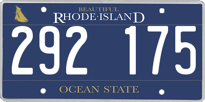 RI license plate 292175