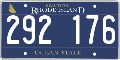 RI license plate 292176