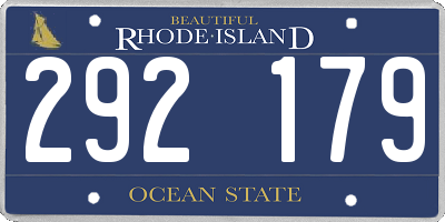 RI license plate 292179