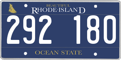 RI license plate 292180