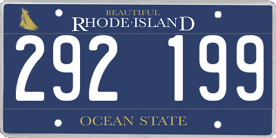 RI license plate 292199
