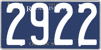 RI license plate 2922