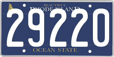 RI license plate 29220