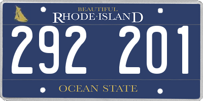 RI license plate 292201