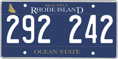 RI license plate 292242